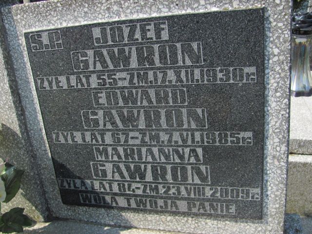 Józef Gawron Mstów - Grobonet - Wyszukiwarka osób pochowanych